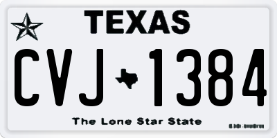 TX license plate CVJ1384