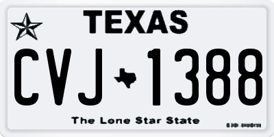 TX license plate CVJ1388