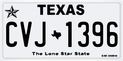TX license plate CVJ1396
