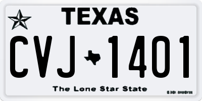 TX license plate CVJ1401