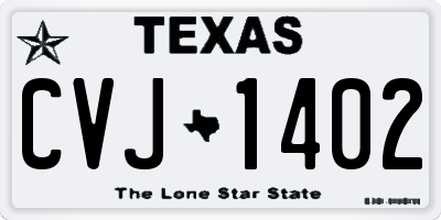 TX license plate CVJ1402