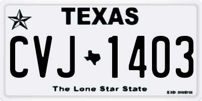 TX license plate CVJ1403