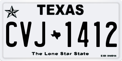 TX license plate CVJ1412