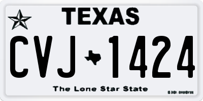 TX license plate CVJ1424