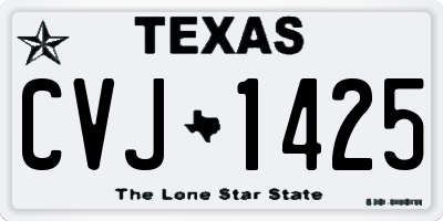 TX license plate CVJ1425
