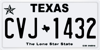 TX license plate CVJ1432