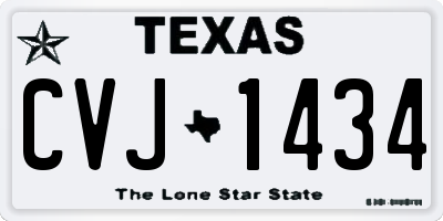 TX license plate CVJ1434