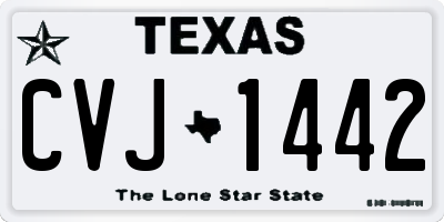 TX license plate CVJ1442