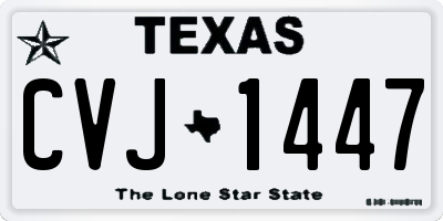 TX license plate CVJ1447