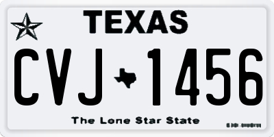 TX license plate CVJ1456