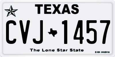TX license plate CVJ1457