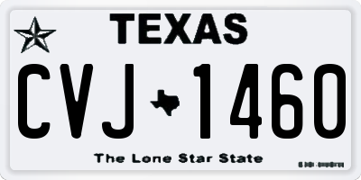 TX license plate CVJ1460