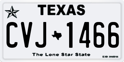 TX license plate CVJ1466