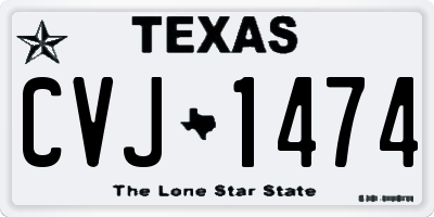 TX license plate CVJ1474