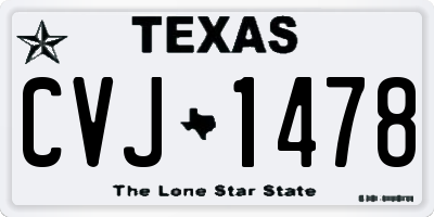 TX license plate CVJ1478