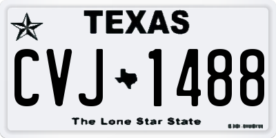 TX license plate CVJ1488
