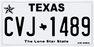 TX license plate CVJ1489