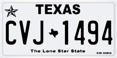 TX license plate CVJ1494