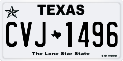 TX license plate CVJ1496
