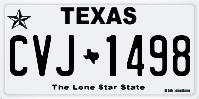 TX license plate CVJ1498