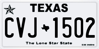 TX license plate CVJ1502
