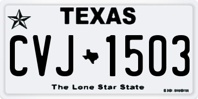 TX license plate CVJ1503