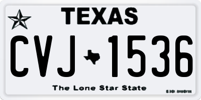 TX license plate CVJ1536