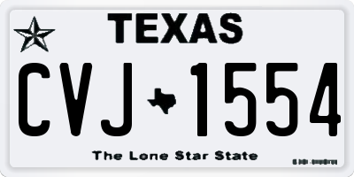 TX license plate CVJ1554