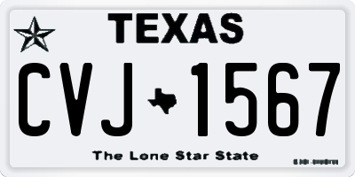 TX license plate CVJ1567