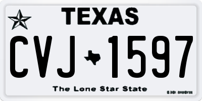 TX license plate CVJ1597