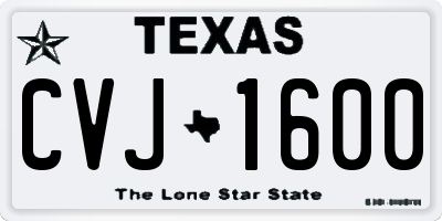 TX license plate CVJ1600