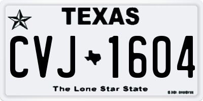TX license plate CVJ1604
