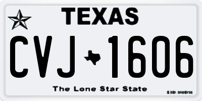 TX license plate CVJ1606