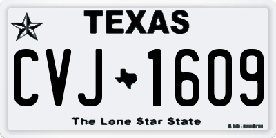 TX license plate CVJ1609