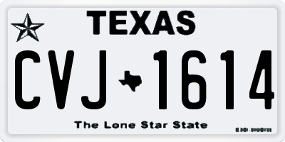 TX license plate CVJ1614