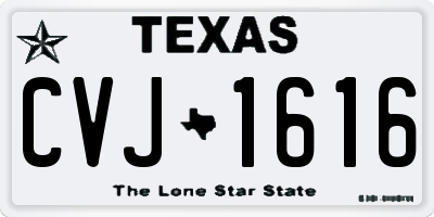 TX license plate CVJ1616