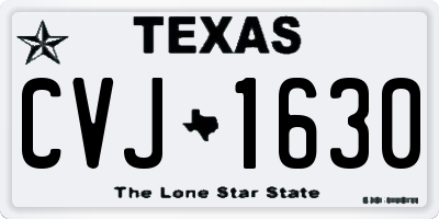 TX license plate CVJ1630