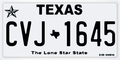 TX license plate CVJ1645