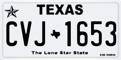 TX license plate CVJ1653