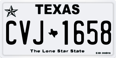 TX license plate CVJ1658