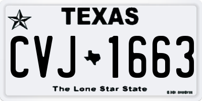 TX license plate CVJ1663
