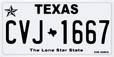 TX license plate CVJ1667
