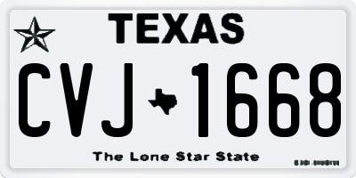 TX license plate CVJ1668