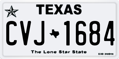 TX license plate CVJ1684