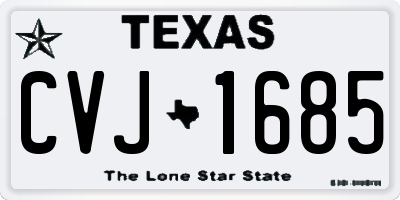TX license plate CVJ1685