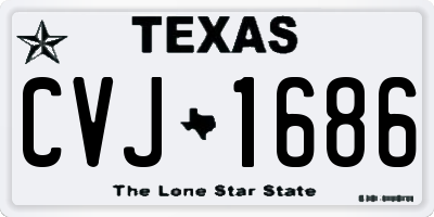 TX license plate CVJ1686