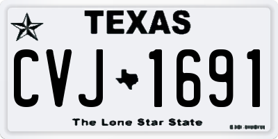 TX license plate CVJ1691
