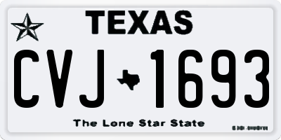 TX license plate CVJ1693