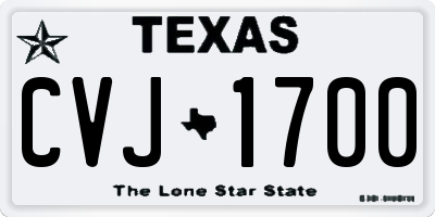 TX license plate CVJ1700