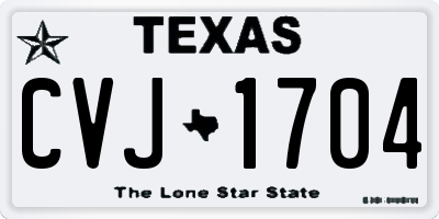 TX license plate CVJ1704